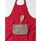TABLIER FEMME ROUGE LEOPARD